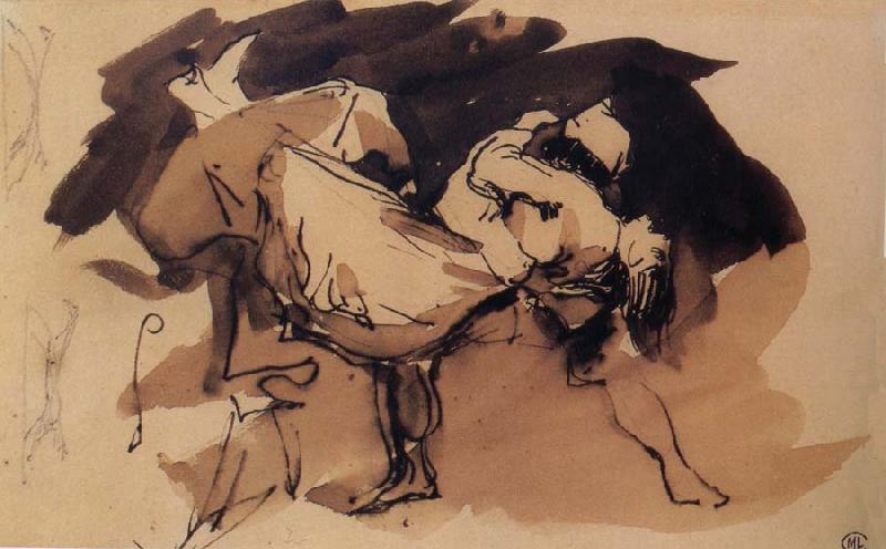 Francisco Goya Eugene Delacrois after Capricho 8,Que se la llevaron oil painting image